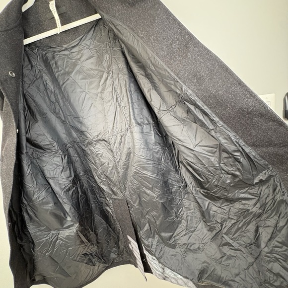 Lululemon Roam Far Wool Coat Heathered Black Gray Women's Size 10 - Picture 14 of 16